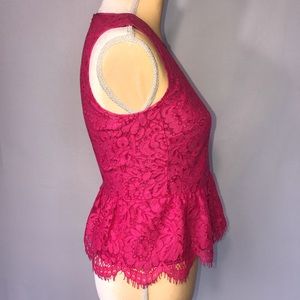 J. Crew Tops - J.Crew Peplum Pink Lace Top J. Crew Tops - J.Crew Peplum Pink Lace Top